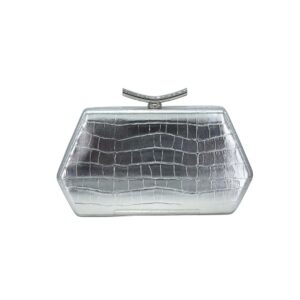 LAHSY-2053 SL Structured Hard-Case Shape with Unique Polygonal Design Evening Clutch