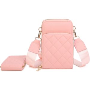 XNR-Q484 PK Quilted Phone Crossbody Set(2 N 1)