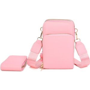 PU-Q484 PK Litchi Grain Phone Crossbody Set(2 N 1)