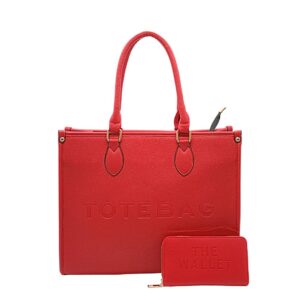 N2111A RD Fashion TOTE BAG Set(2 N 1)