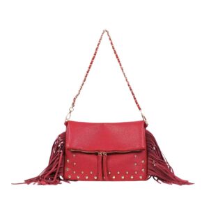221 WN Round Stud Fringe Fashion HandBag