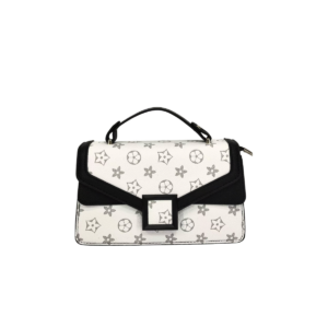 627 WT Monogram Print Flap Crossbody HandBag