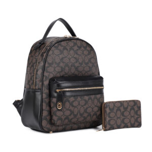 ZM-31488A CF/BK Signature Monogram 2-Piece Backpack Set(2 N 1)