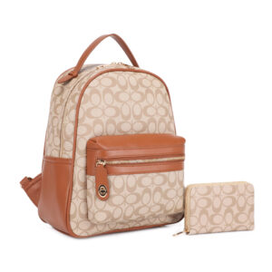 ZM-31488A TP/BR Signature Monogram 2-Piece Backpack Set(2 N 1)