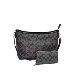 2132 BK Monogram Hobo Fashion Tote Bag(2 N 1)