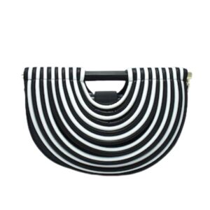 LA2501 BK/WT Half Moon Shape Noodles Handbag