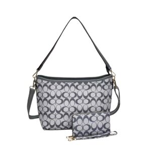 2132 BL Monogram Hobo Fashion Tote Bag(2 N 1)