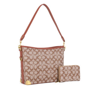 MS-5381A BR/BR FASHION HANDBAG SET (2 N 1)