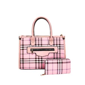 2127 PK British Plaid Fashion Tote Bag(2 N 1)