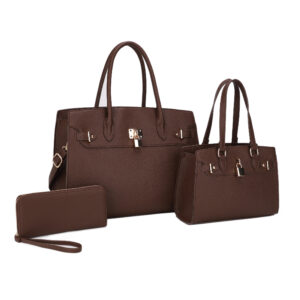 UW-30067 CF 3N1 PLAIN KEY LOCK DESIGN TOTE BAG WITH BAG