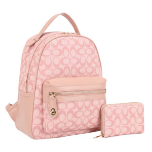 ZM-31488A PK/PK Signature Monogram 2-Piece Backpack Set(2 N 1)