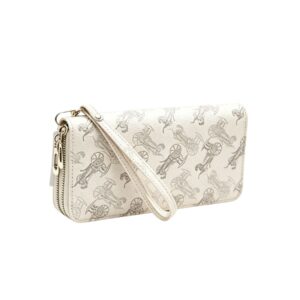 025 WT Double Zip Retro Print Wallet