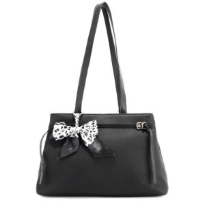 T3861 BK Ladies Fashion Bow Accent Shoulder Purse