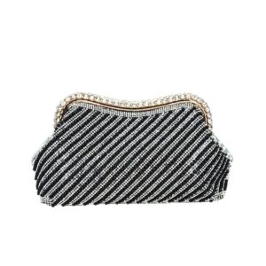 D623 BK Pearl Beaded Evening Clutch