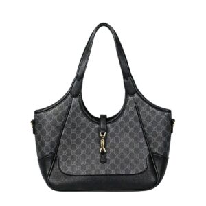 5272 BK Retro Textured Leather Trim Daily Handbag