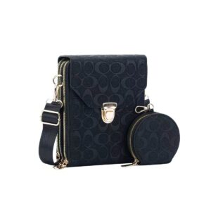 643 BK Multi Pocket Phone Purse With Detachable Coin Bag