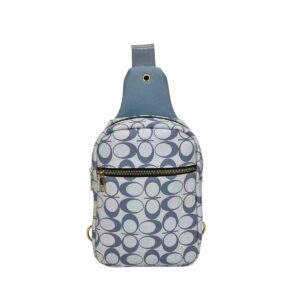 634 BL Vintage Pattern Chest Sling Crossbody Bag