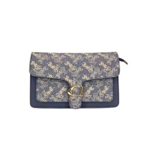 606A BL Retro Horse & Carriage Flap Fashion HandBag