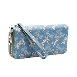 025 BL Double Zip Retro Print Wallet