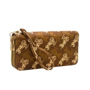 025 BR Double Zip Retro Print Wallet