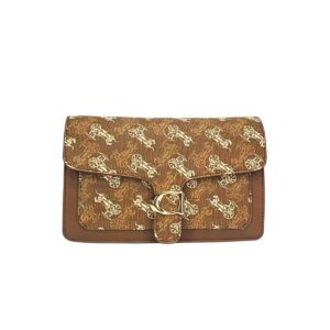 606A BR Retro Horse & Carriage Flap Fashion HandBag