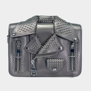 LA94460-BZ Studded Faux Leather Jacket Designed Crossbody Bag