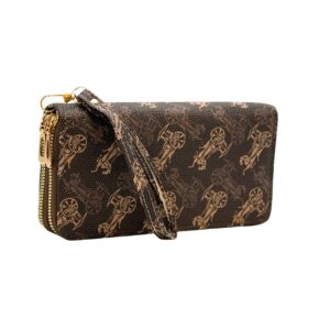 025 CF Double Zip Retro Print Wallet
