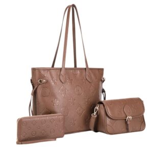 US-31340A CF Embossed‑Pattern Tote Bag 3N1