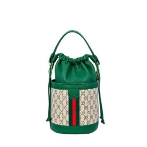 223A GN Vintage Stripe Drawstring Bucket Bag