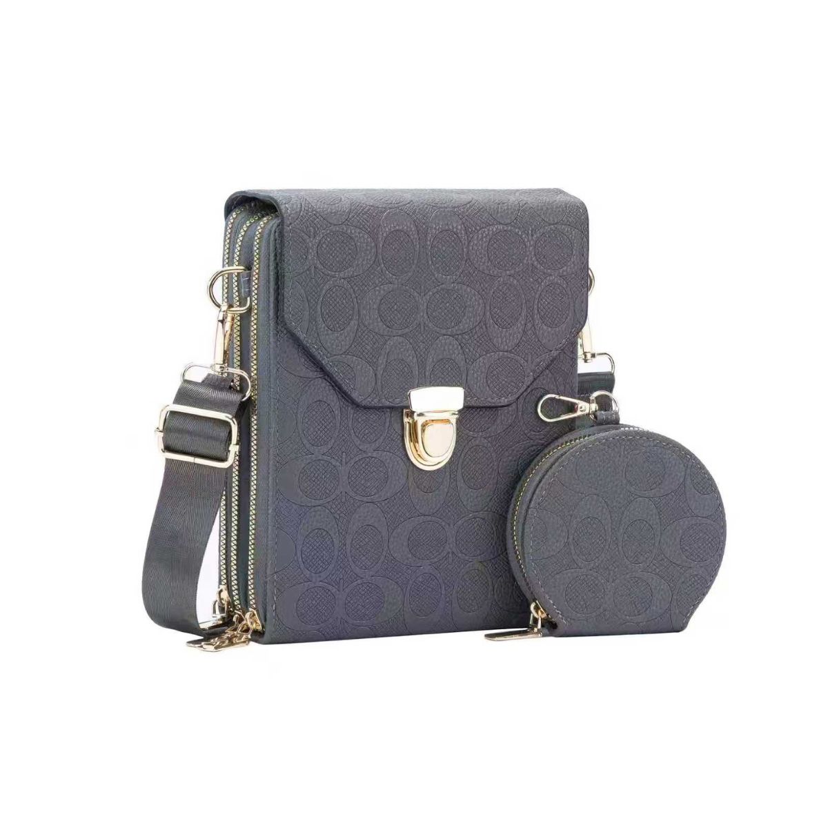 643 GY Multi Pocket Phone Purse With Detachable Coin Bag