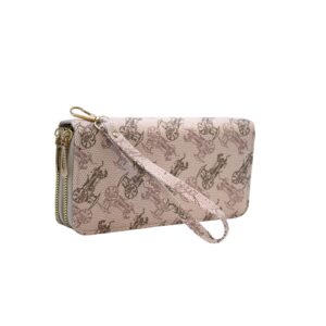 025 KH Double Zip Retro Print Wallet
