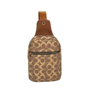 634 LCF Vintage Pattern Chest Sling Crossbody Bag