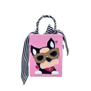 LA3236 PK Box-Shaped Handbag Featuring A Cute Cartoon Puppy Design