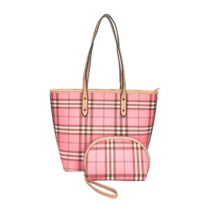 2138 PK Two-in-one Check Pattern Shoulder Handbag Set
