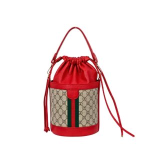 223A RD Vintage Stripe Drawstring Bucket Bag