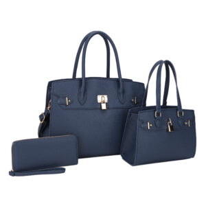 UW-30067 NV 3N1 PLAIN KEY LOCK DESIGN TOTE BAG WITH BAG