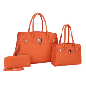UW-30067 OR 3N1 PLAIN KEY LOCK DESIGN TOTE BAG WITH BAG