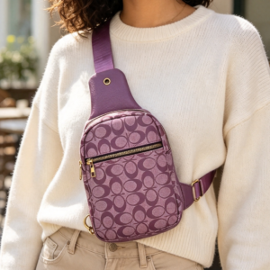 634 PP Vintage Pattern Chest Sling Crossbody Bag