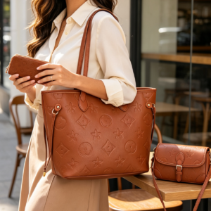 US-31340A BR Embossed‑Pattern Tote Bag 3N1