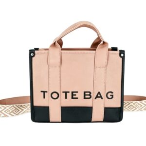 0803 APR Contrast Trim Tote Handbag