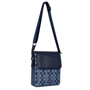 1698-D  D.BL Vintage Monogram Unisex Messenger Bag