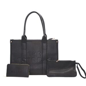 5101 BK Embossed Letter Tote Bag 3N1