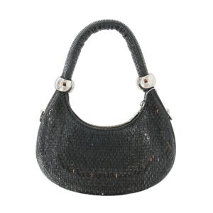 32075 BK Sparkling Crystal Evening Hobo Purse