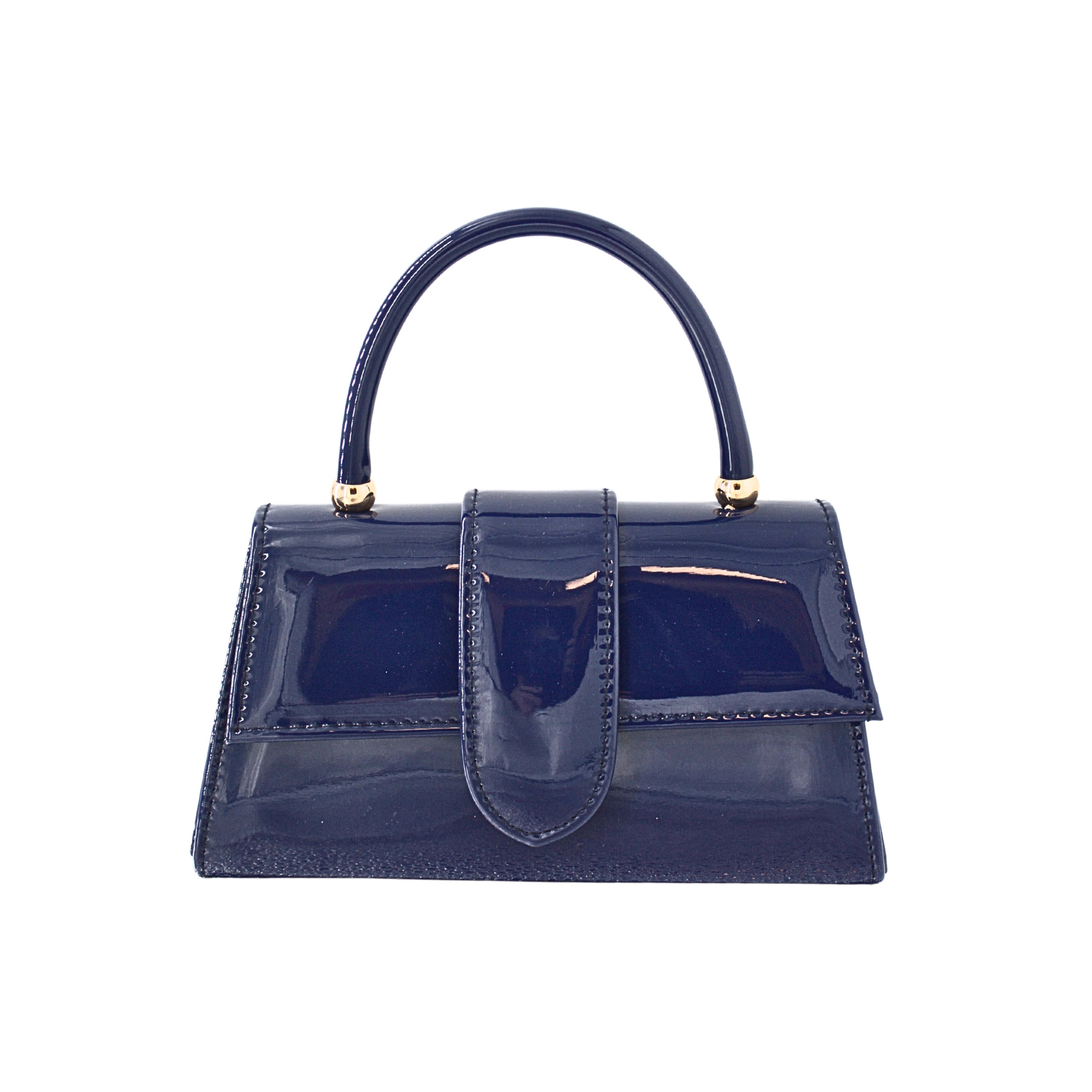 26015 BL Patent Mini Handbag