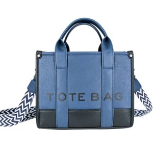 0803 BL Contrast Trim Tote Handbag
