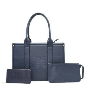 5101 BL Embossed Letter Tote Bag 3N1
