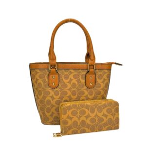 2032E BR Elegant Everyday Tote Matching Wallet Kit