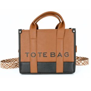 0803 BR Contrast Trim Tote Handbag