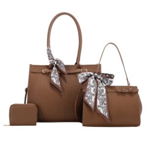 L2010  BR  Silk Scarf Tote Bag 3N1 Set