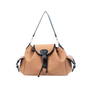 5158 BR Canvas Flap Shoulder Bag